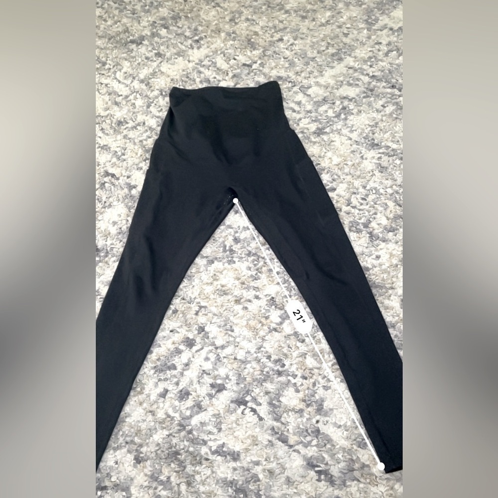 Enerful black maternity workout pants with side pockets size small